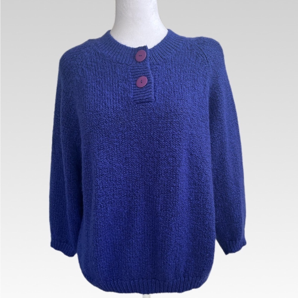 Women's Blue Sweater with Button Detail size L